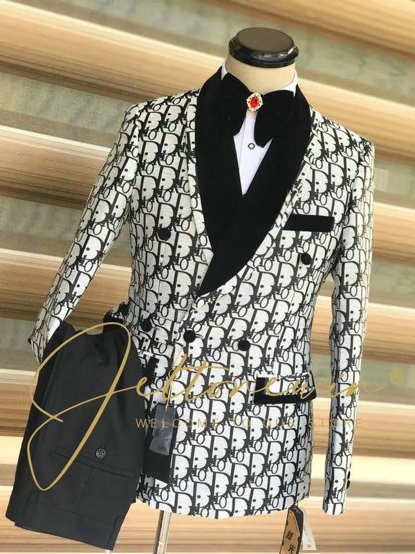 Elegant Men's Business Suit Set - Blazer and Trousers for Wedding and Party Occasions